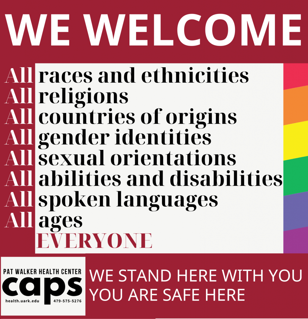 CAPS welcomes all races and ethnicities, all religions, all countries of origins, all gender identities, all sexual orientations, all abilities and disabilities, all spoken languages, all ages, EVERYONE